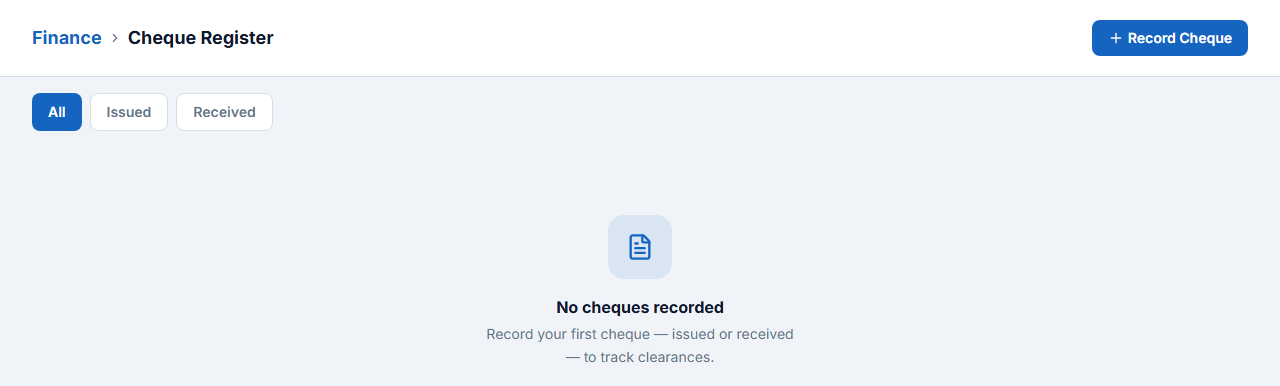 Cheque Register