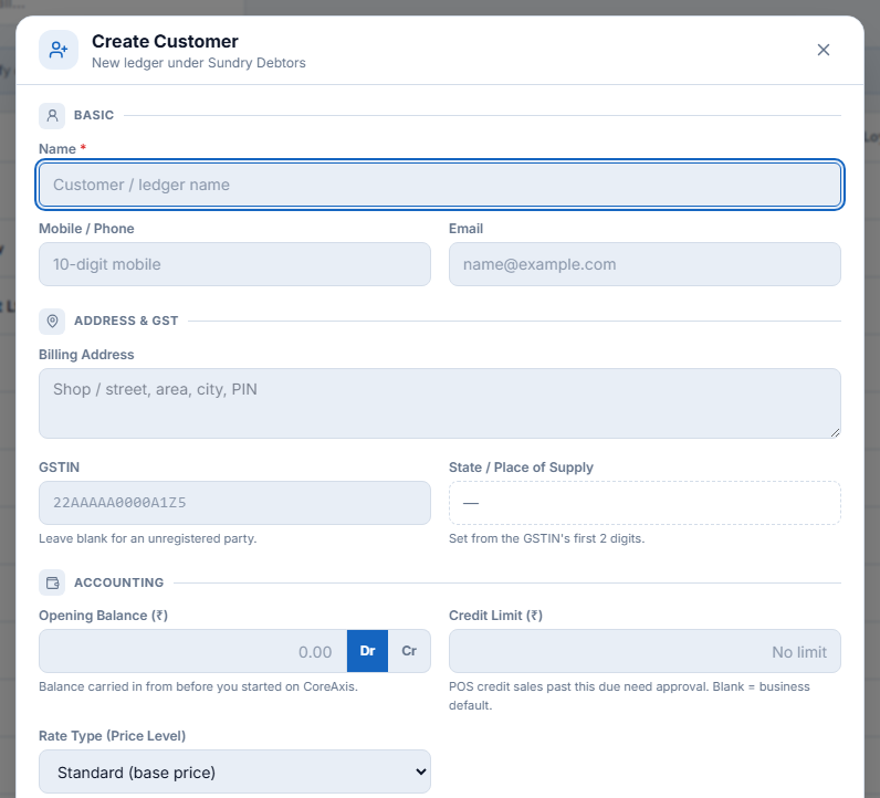 Create Customer