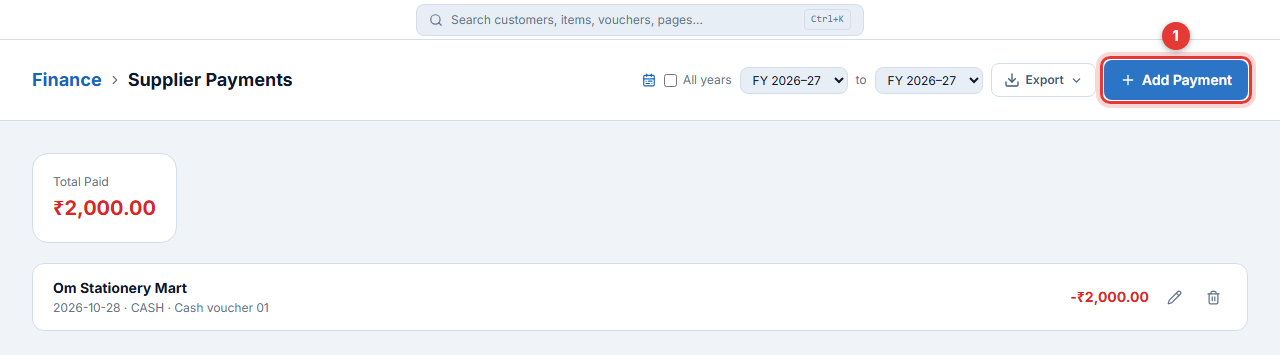 Supplier Payments