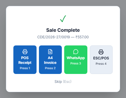 Sale Complete — CDE/2026-27/0019, ₹557