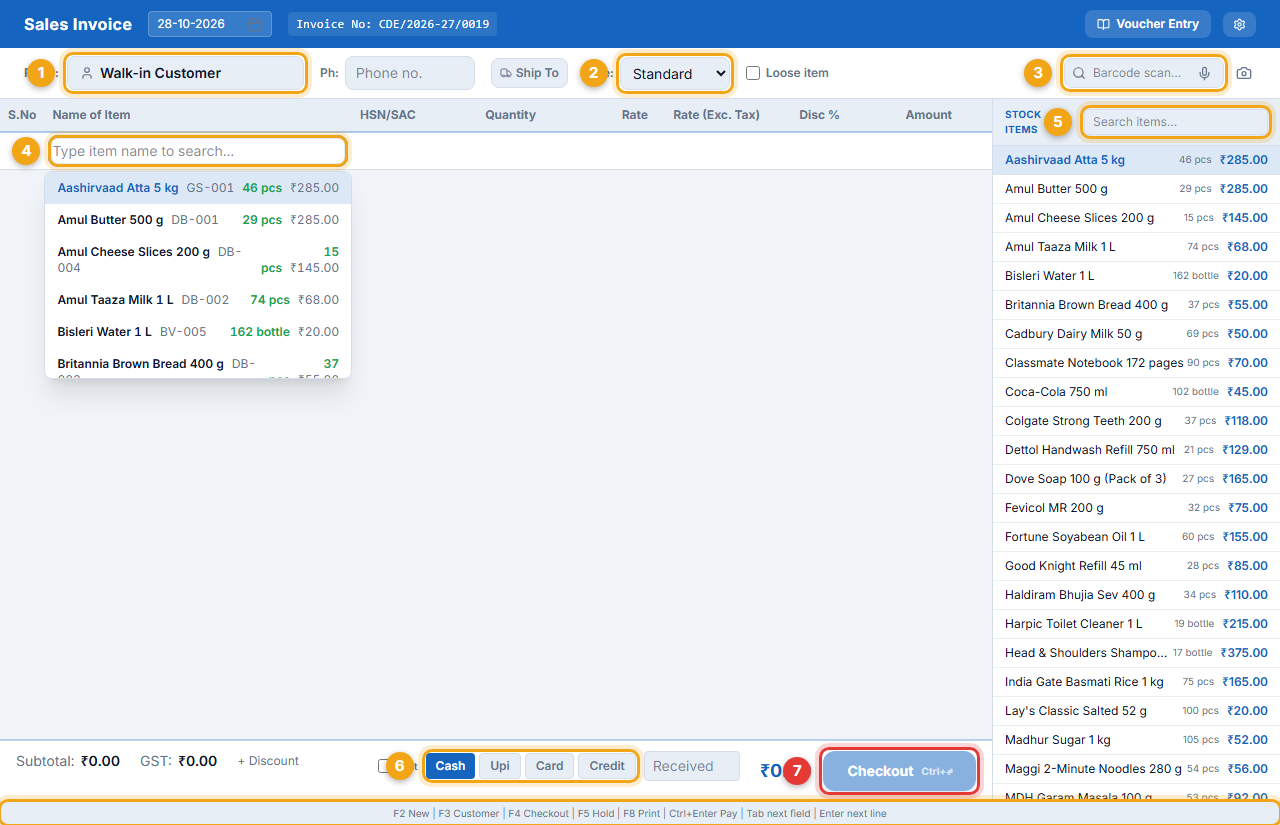 POS — Sales Invoice CDE/2026-27/0019 ready