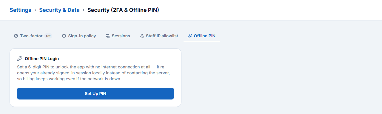 Offline PIN