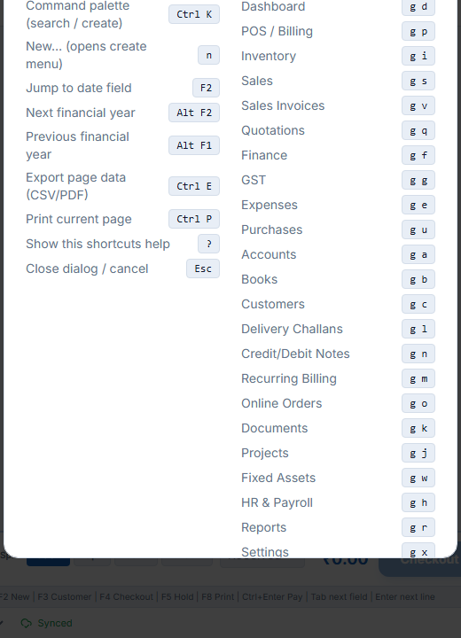 Press ? for the shortcut list